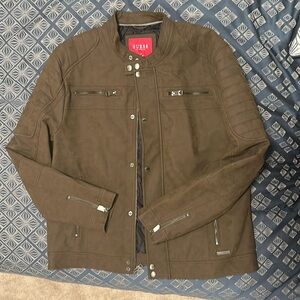 Guess Men's Extra Large Paxton Faux-Suede Moto Jacket